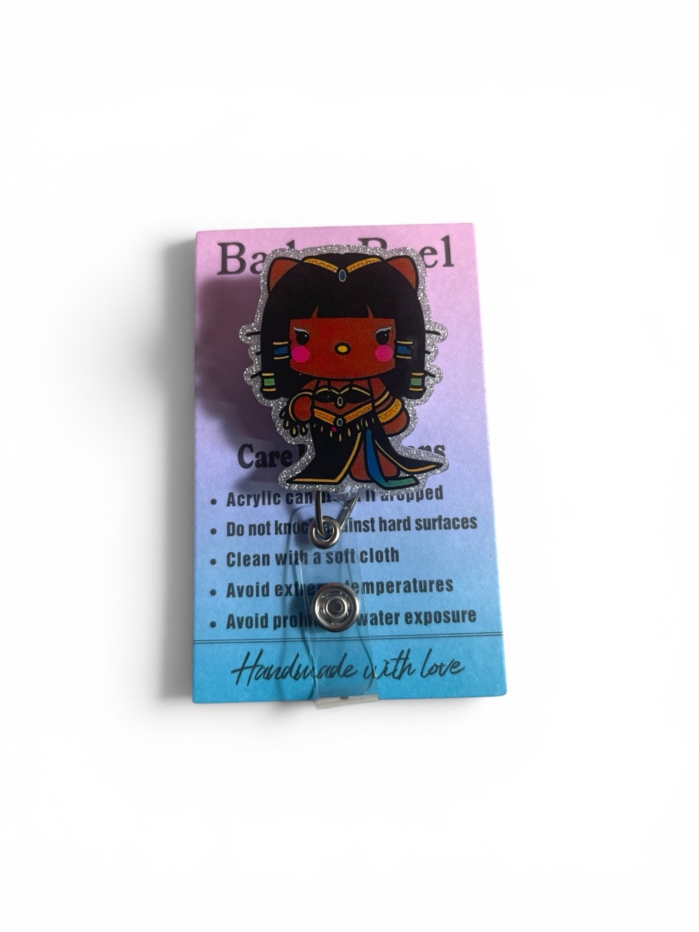 Hello Kitty Black Cleopatra Badge Reel